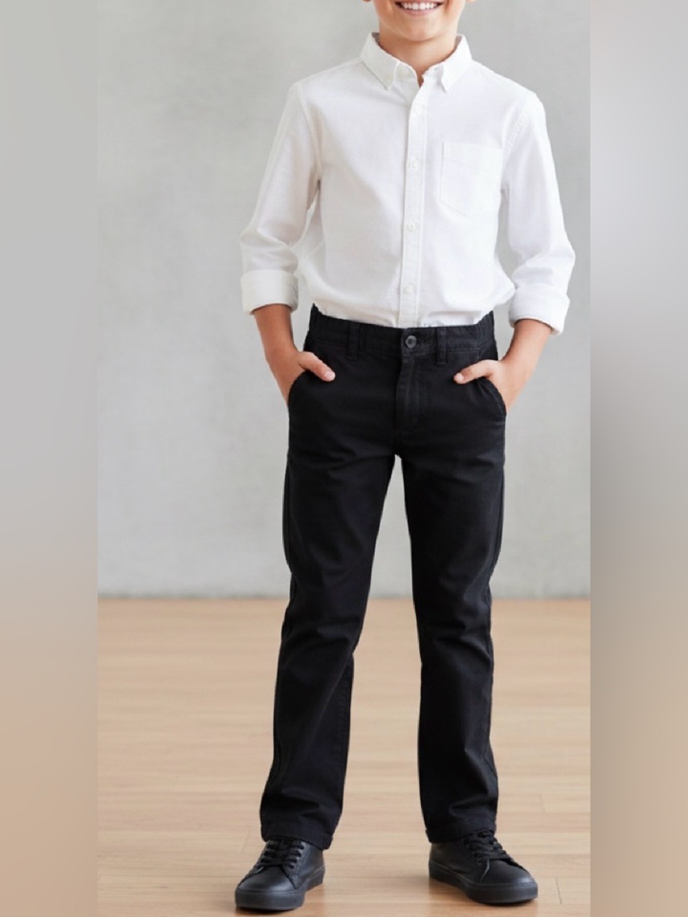 Children’s Place Black Stretch Chino Pants Kids Size 10 Twill